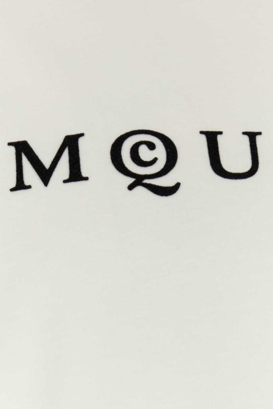  알렉산더 맥퀸 반팔 티셔츠 코튼 티셔츠 화이트/블랙 - ALEXANDER MCQUEEN