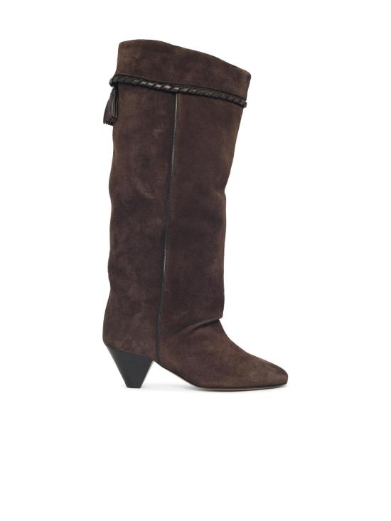 26FW 이자벨마랑 엘리타 드레이프 스웨이드 카프스킨 레더 부츠 BT0038FB C1A20S50CL Brown