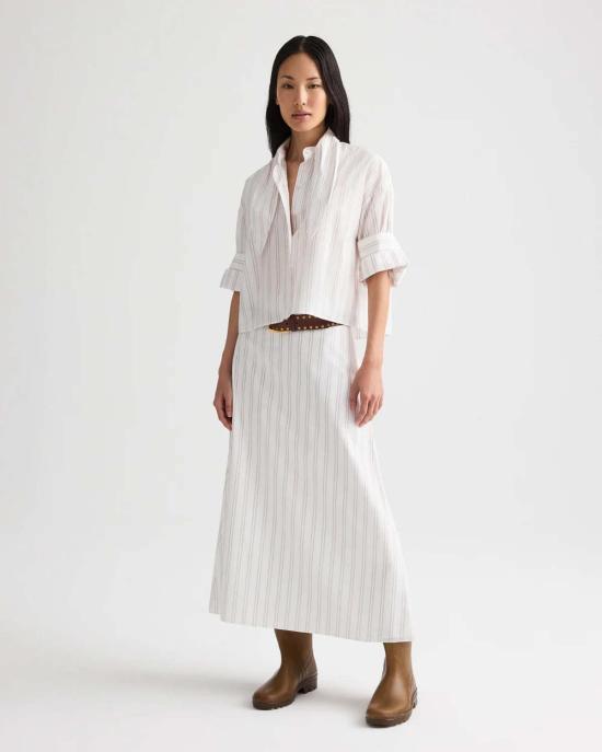 26SS 티더블유피 블라우스 Twp Tie One On Cotton  화이트 와인 - TWP