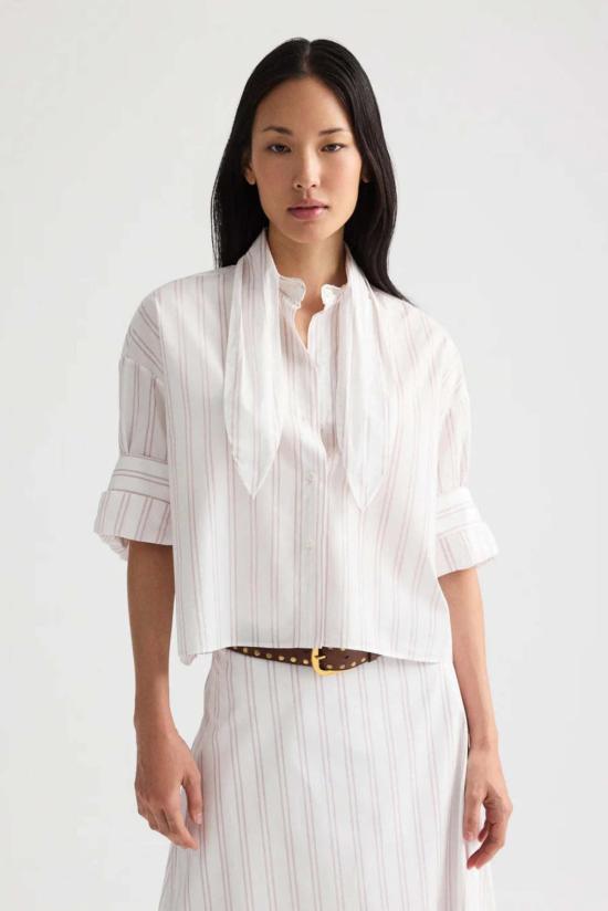 26SS 티더블유피 블라우스 Twp Tie One On Cotton  화이트 와인