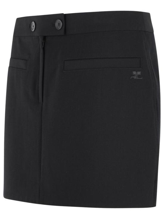 26FW 쿠레쥬 숏 스커트 326CJU363PL01709999 Black - COURREGES