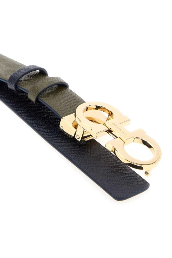  살바토레 페라가모 레귤러 벨트 페라가모 가죽 양면  아미 그린 - SALVATORE FERRAGAMO