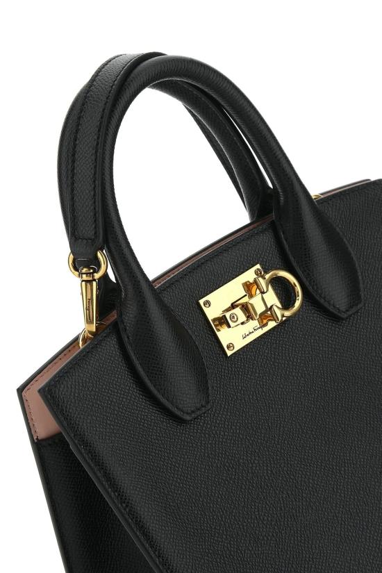  살바토레 페라가모 토트백 페라가모 송아지 양가죽 안감 핸드백 네로본본 - SALVATORE FERRAGAMO