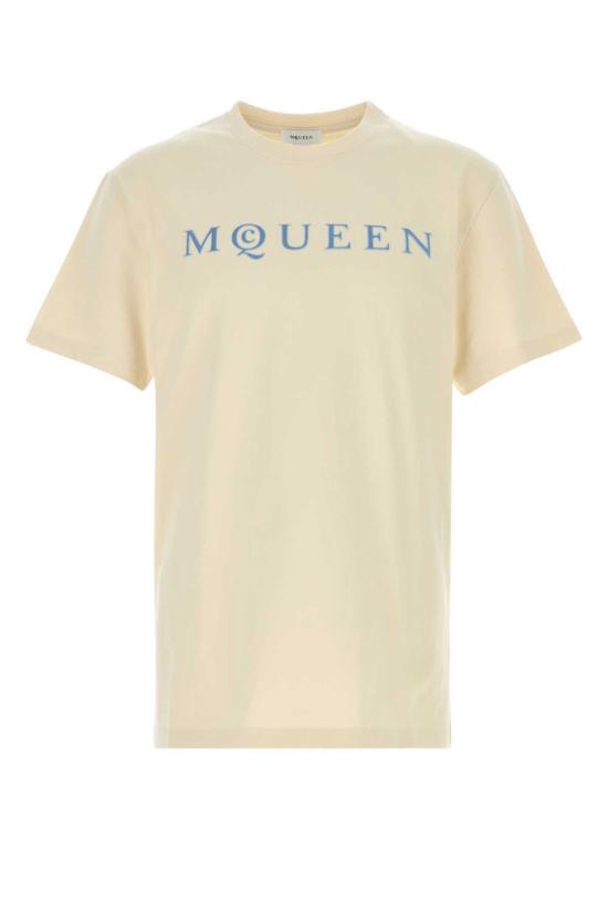  알렉산더 맥퀸 반팔 티셔츠 Alexander Mc Queen Exterior Cotton T Shirt Gessoiceblue