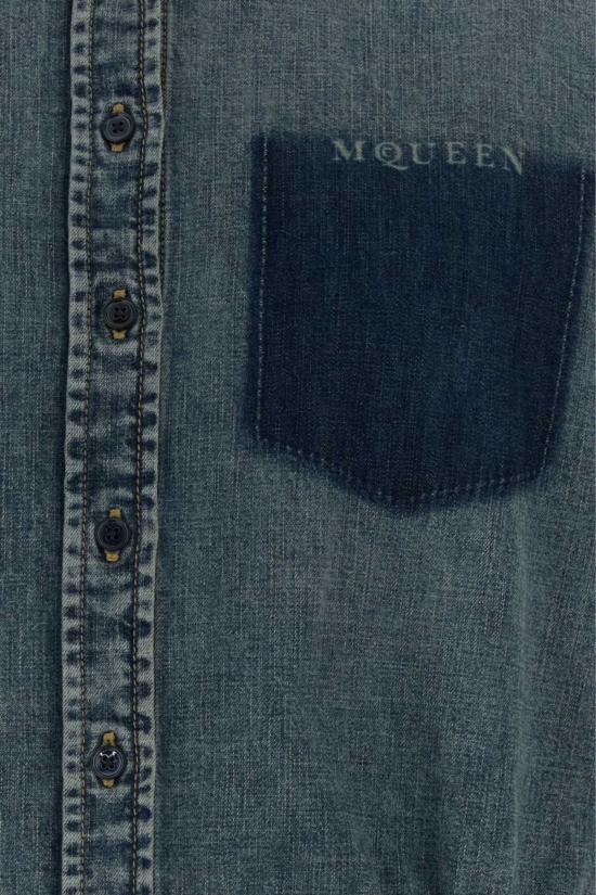  알렉산더 맥퀸 데님 셔츠 데님 셔츠 블루 미드워시 - ALEXANDER MCQUEEN