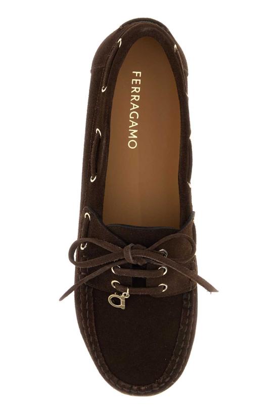  살바토레 페라가모 로퍼 페라가모 스웨이드 플리피 지오베  다크 브라운 - SALVATORE FERRAGAMO