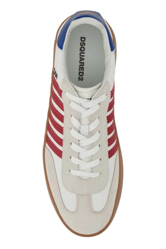  디스퀘어드2 스니커즈 Dsquared2 화이트 가죽 복서  Biancorossoblu - DSQUARED2