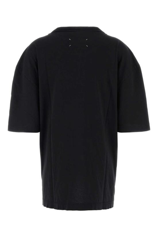  마르지엘라 반팔 티셔츠 메종  아웃테이커 코튼 티셔츠 워시드 블랙 - MAISON MARGIELA