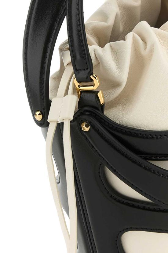  알렉산더 맥퀸 숄더백 버킷 백 블랙/소프트 아이보리 - ALEXANDER MCQUEEN