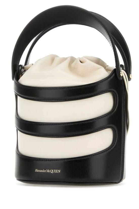  알렉산더 맥퀸 숄더백 버킷 백 블랙/소프트 아이보리 - ALEXANDER MCQUEEN