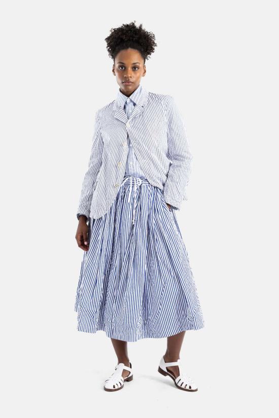  꼼데가르송 롱 스커트 Comme Des Garçons 블루 스트라이프 미디 스커트