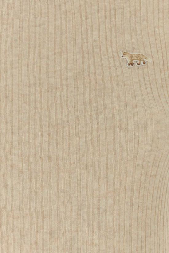  메종키츠네 스웨터 메종 키츠네 샌드 니트 탑 라이트 베이지 멜란지 - MAISON KITSUNE