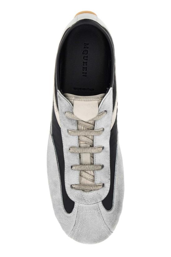  알렉산더 맥퀸 스니커즈 투톤 가죽 및 패브릭 박스  블랙스톤 - ALEXANDER MCQUEEN