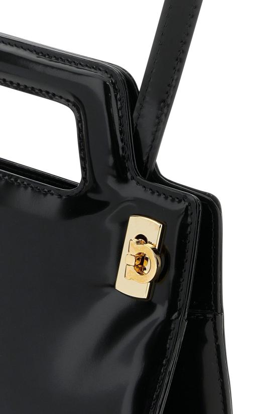 살바토레 페라가모 토트백 페라가모 송아지 양가죽 안감 핸드백 네로네로 - SALVATORE FERRAGAMO