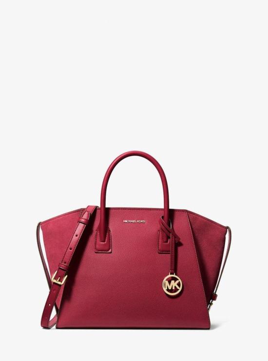  마이클 코어스 토트백 에이브릴 라지 탑 지퍼 사첼백 체리색 - MICHAEL KORS