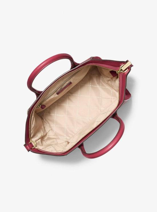 마이클 코어스 토트백 에이브릴 라지 탑 지퍼 사첼백 체리색 - MICHAEL KORS