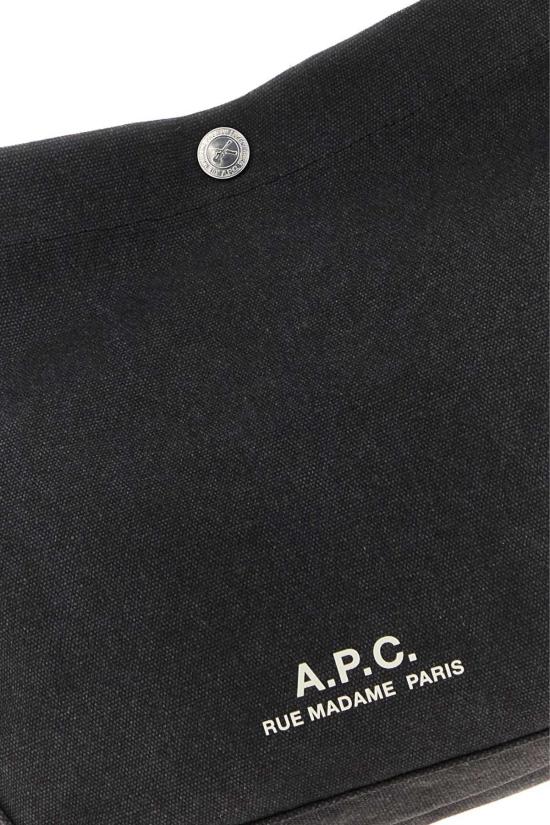  아페쎄 숄더백 A.P.C. 다크 그레이 캔버스 스몰 베사체 크로스바디 백 - A.P.C.