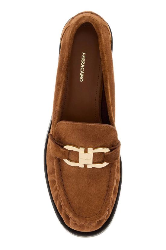  살바토레 페라가모 로퍼 페라가모 카멜 스웨이드 메리안 - SALVATORE FERRAGAMO