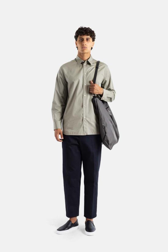  질샌더 탑 질 샌더 세이지 그린 코튼 포플린 오버사이즈 셔츠 - JIL SANDER