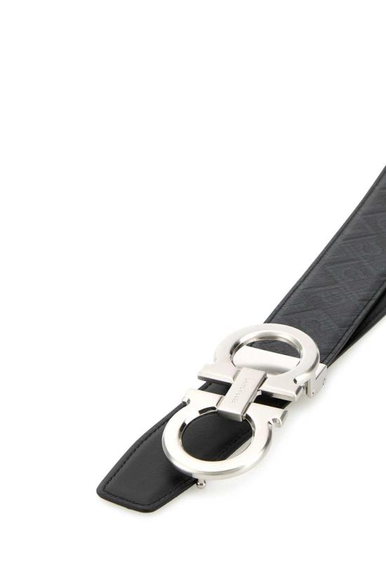  살바토레 페라가모 가죽 벨트 페라가모 더블 조절 가죽  네로그리지오네로 - SALVATORE FERRAGAMO