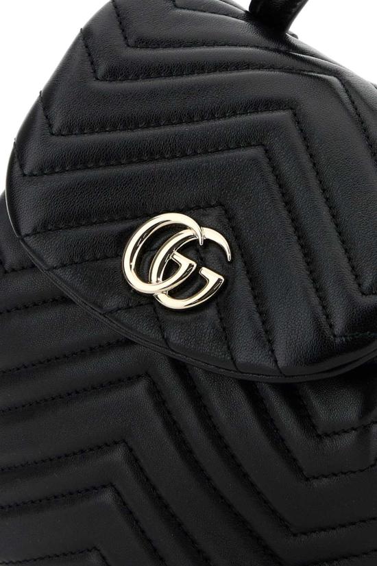  구찌 백팩 가죽 미니 GG 마몬트  블랙 - GUCCI