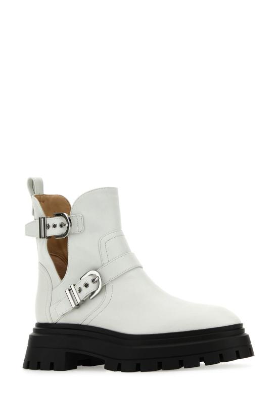  스튜어트 와이츠먼 부츠 가죽  화이트 - STUART WEITZMAN