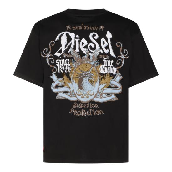 26FW 디젤 반팔 티셔츠 A22244 0QIAM9XX BLACK - DIESEL