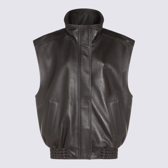 26FW 발렌시아가 가죽 자켓 A002FV TUS302505 MOKA - BALENCIAGA