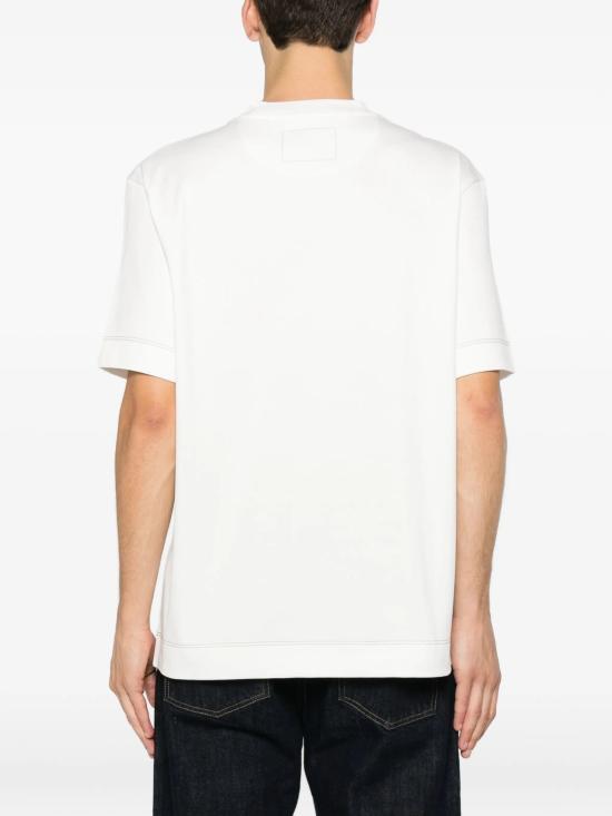 26FW 펜디 레더 로고 패치 코튼 티셔츠 FY0936 B05IF0H0G WHITE - FENDI