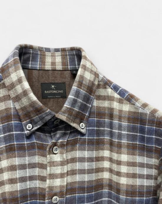  바스토치노 긴팔 셔츠 B4124 02 Navy brown - BASTONCINO