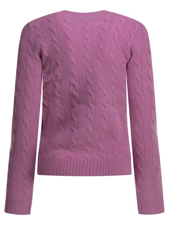 26FW 폴로 랄프로렌 스웨터 로고가 있는 크루넥 스웨터, , 푸시아 색상 - POLO RALPH LAUREN