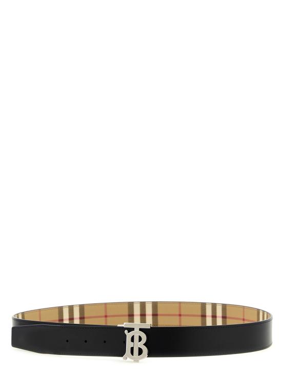 26FW 버버리 가죽 벨트 로고 버클 양면  베이지색 - BURBERRY