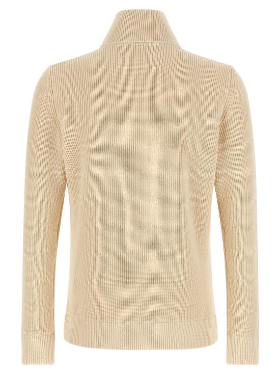 26FW 마르지엘라 집업 니트 골지 니트 가디건 스웨터 및 가디건 베이지 - MAISON MARGIELA