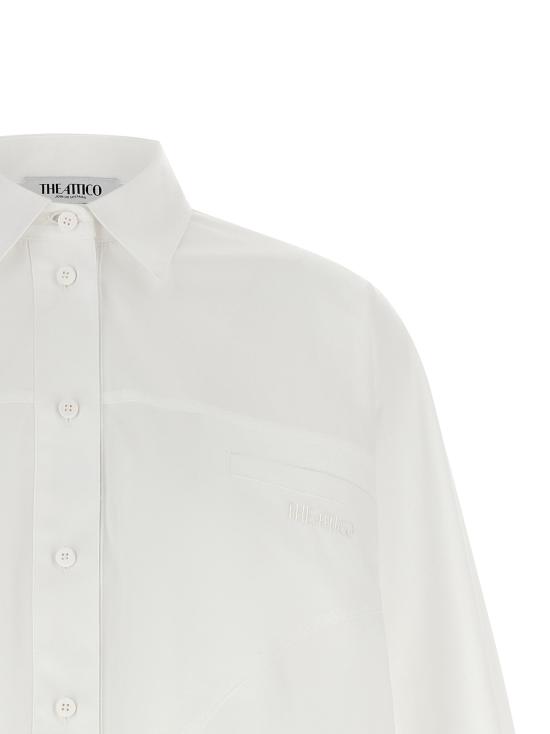 26FW 디 아티코 셔츠 밑단이 곡선으로 디자인된 셔츠와 블라우스 (흰색) - THE ATTICO