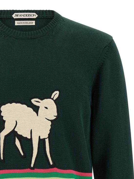 26FW JW앤더슨 스웨터 양털 스웨터와 카디건 (녹색) - JW ANDERSON
