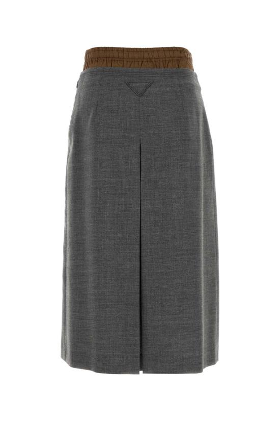 26FW 프라다 러쉬 스티치 스커트 러쉬 스티치 스커트 P10A8SOOO6011 F0480 Grey - PRADA
