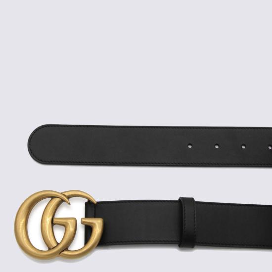 26SS 구찌 레더 벨트 더블 G 버클 400593 AP00T1000 - GUCCI