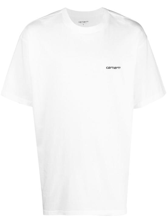 26FW 칼하트 WIP 스크립트 엠브로이더리 티셔츠 I030435 00AXX WHITE