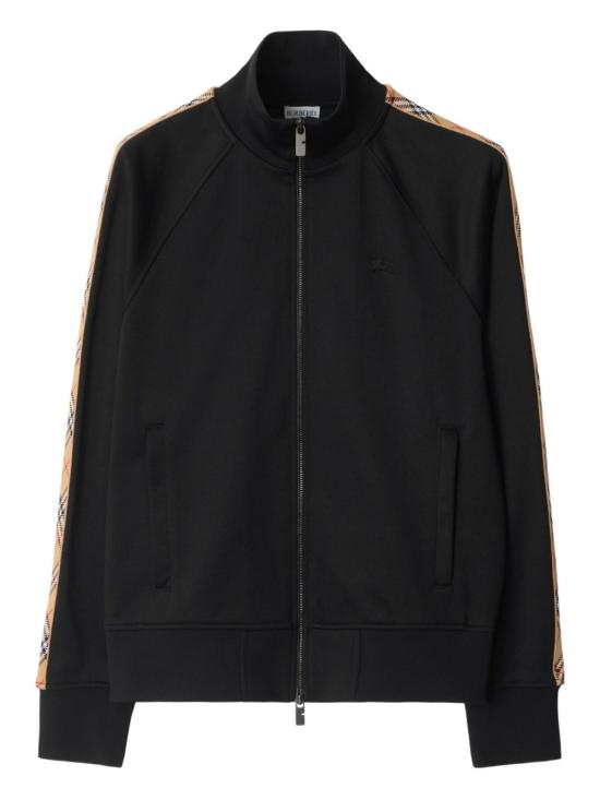 26FW 버버리 체크 트림 코튼 블렌드 트랙 자켓 8110563 A1189 BLACK
