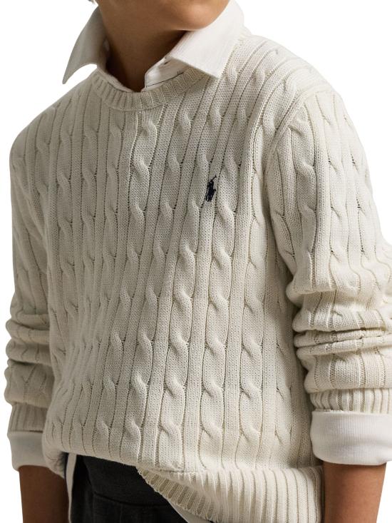 26SS [키즈] 랄프 로렌 캐시미어 니트 323702674 024 WHITE - RALPH LAUREN