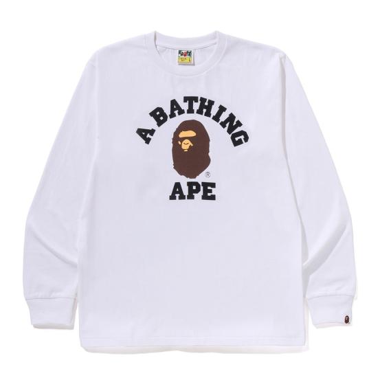  베이프 긴팔 티셔츠 001LTM301011WHT WHITE DOM
