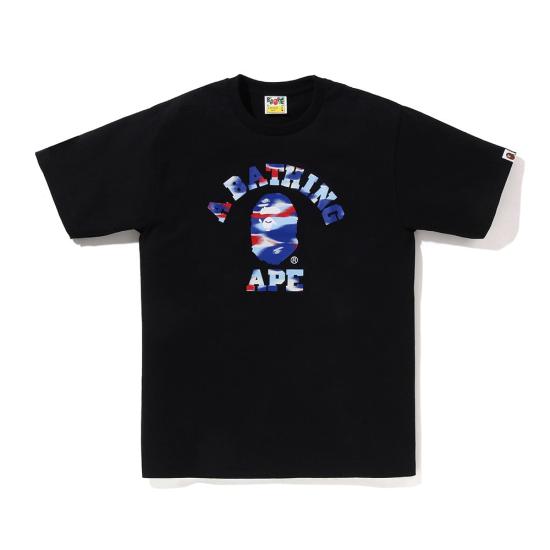  베이프 반팔 티셔츠 001TEM301038MBK9 BLACK BLUE DOM