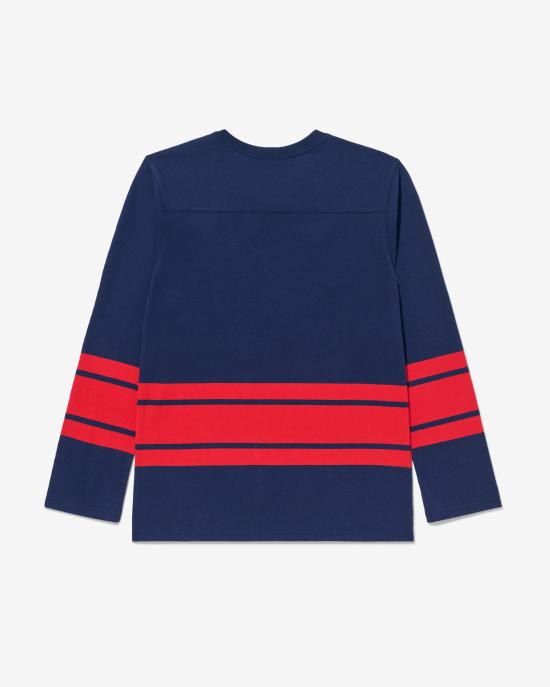  노아 긴팔 티셔츠 PUMU242CRSW025NV Navy Red DOM - NOAH