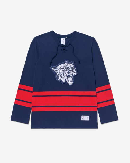  노아 긴팔 티셔츠 PUMU242CRSW025NV Navy Red DOM