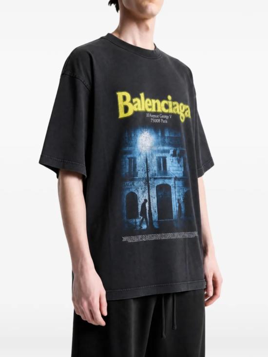 26FW 발렌시아가 디 어드레스 미디엄 핏 티셔츠 764235 TUVO61041 BLACK - BALENCIAGA