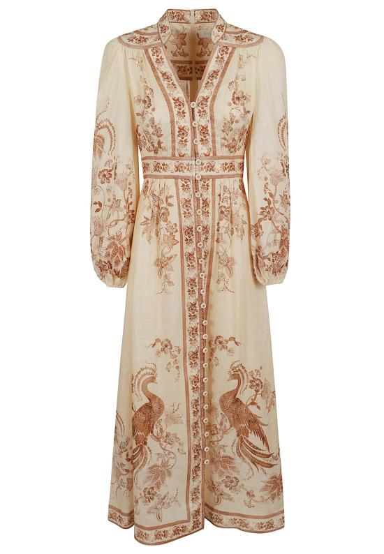 26FW 짐머만 미디 원피스 3501DSS262 CRTFL CREAM TAN FLORAL