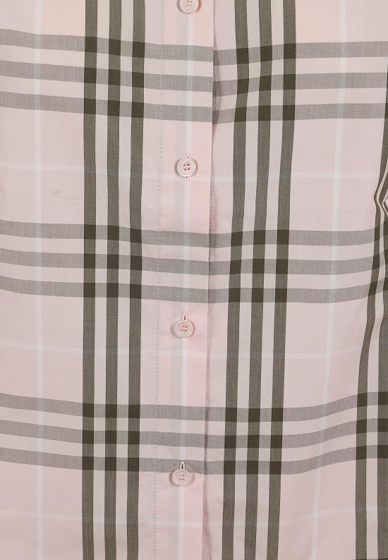 26FW 버버리 레귤러핏 체크 코튼 셔츠 8127212 MALLOW PINK - BURBERRY