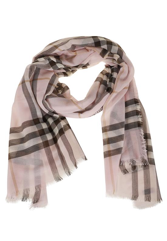 26FW 버버리 와이드 체크 울 스카프 8114135 BOW PINK