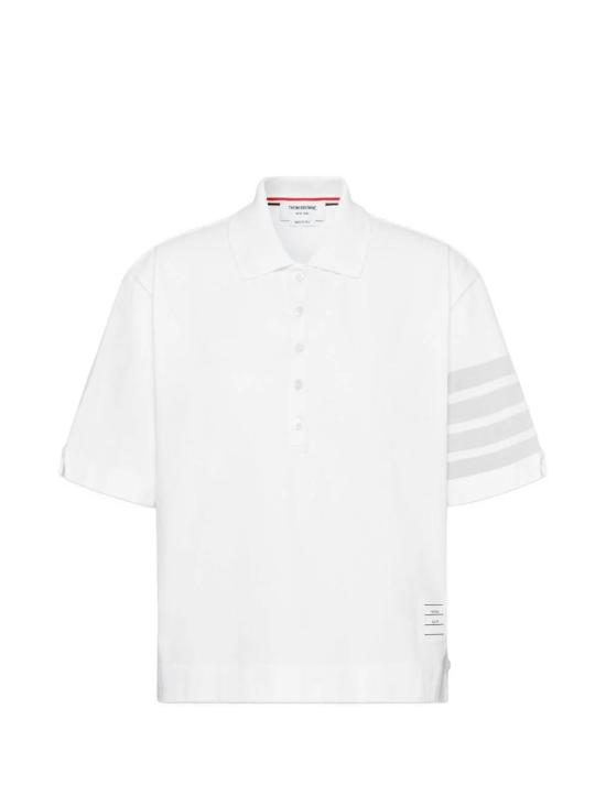 26SS 톰브라운 폴로 티셔츠 FJP128A J0253 100 WHITE DOM