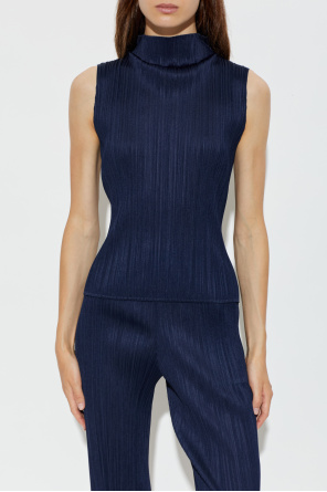 26SS 플리츠플리즈 민소매 티셔츠 PP67JK402 75 NAVY DOM - PLEATS PLEASE
